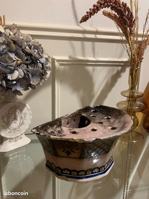 Vintage/ancien - bouquetière barbotine 😍 art déco ancien vase 🥰 (image 8)