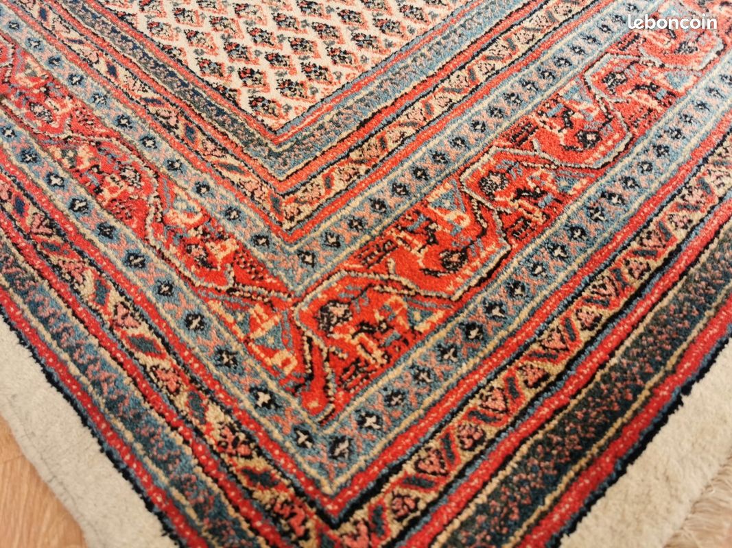 Tapis Oriental Ancien Coureur En Laine 100% - 270x102cm - Fait Main Années 70-90 - Usé Et Patiné