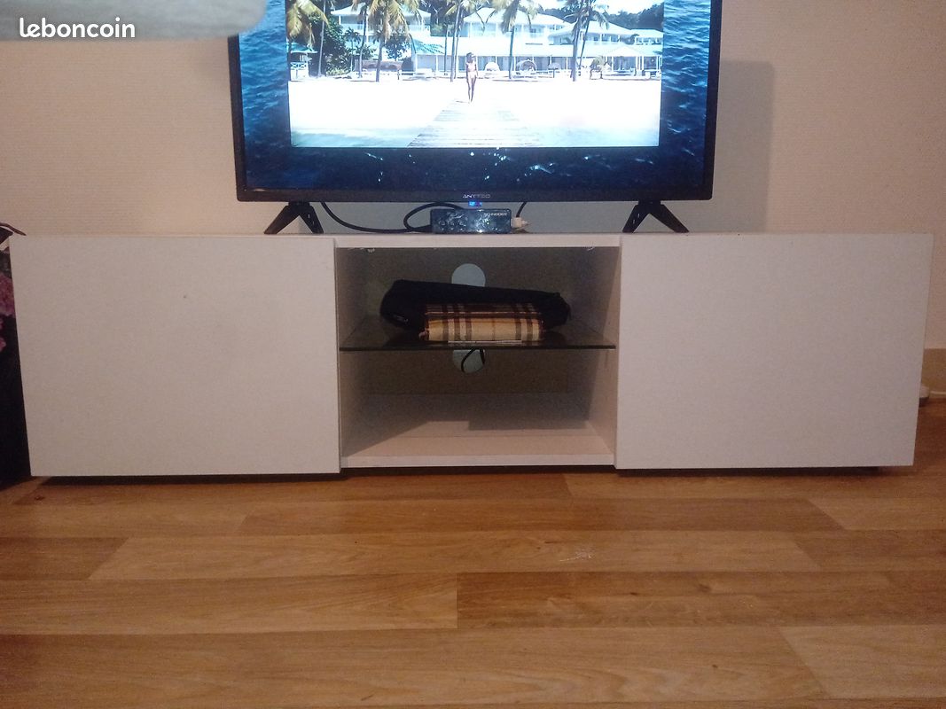 Meuble blanc led 113cm (image 3)