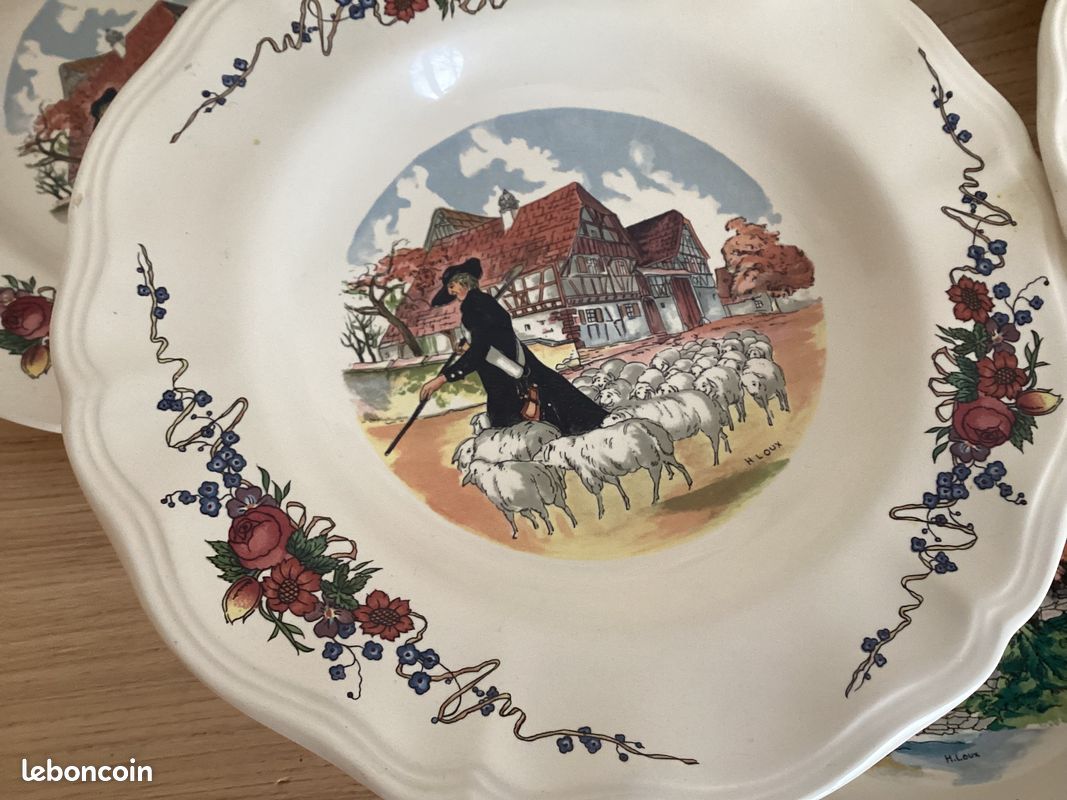Lot de 8 assiettes creuses Sarreguemines modèle « Obernai » (image 3)