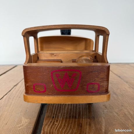 Camion Dépanneuse Grue Dejou En Bois – Jouet Vintage – Fabriqué En France – Occasion