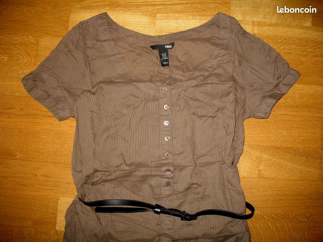 CHEMISIER MC CEINTURE Marron Décolleté H&M Femme 40 Vêtements