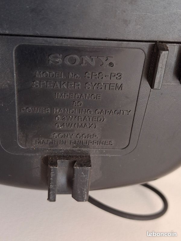 Stéréo speaker systèm Sony SRS-P3 pour walkman, discman.. (image 3)