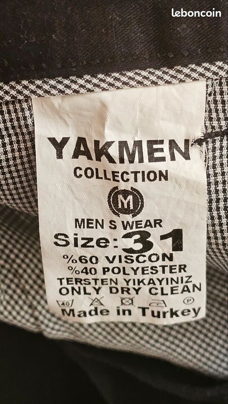 Pantalon Homme Noir Élégant – Yakmen Collection – Taille 31 (image 6)