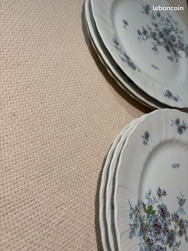 Lot de 6 assiettes plates Bernardaud Limoges 24,5cm – Modèle Gabrielle (image 5)