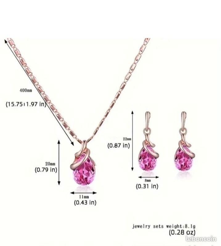 Ensemble De Bijoux Séduisant - Collier & Boucles D'Oreilles - Alliage De Zinc Multicolore