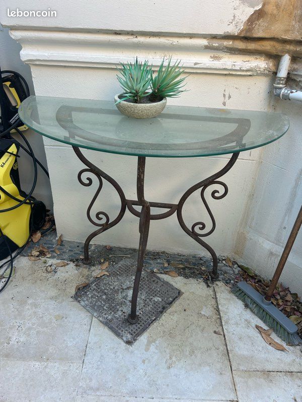 Console verre et fer forgé (image 1)