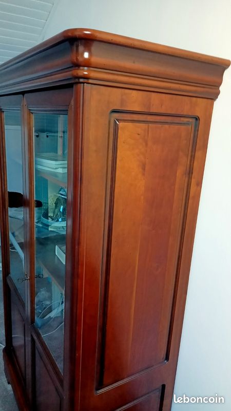 Bibliothèque/vitrine en merisier (image 2)