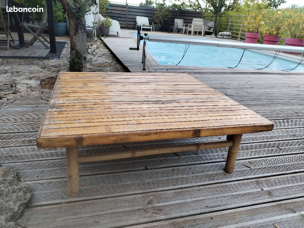 Table basse extérieure ou intérieure bambou (image 3)
