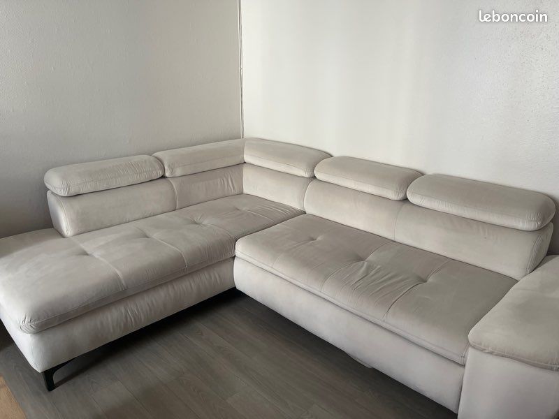 Canapé d’angle beige (image 1)