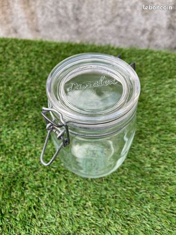 Lot De 6 Bocaux En Verre DURALEX/VERECO - 1 Litre, Style Le Parfait, Occasion Bon État