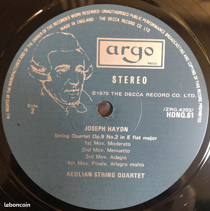 6xLP Haydn Aeolian String quartets 9 17 Argo UK 1975 Classique Musique chambre Simpson Major Hurwitz (image 8)