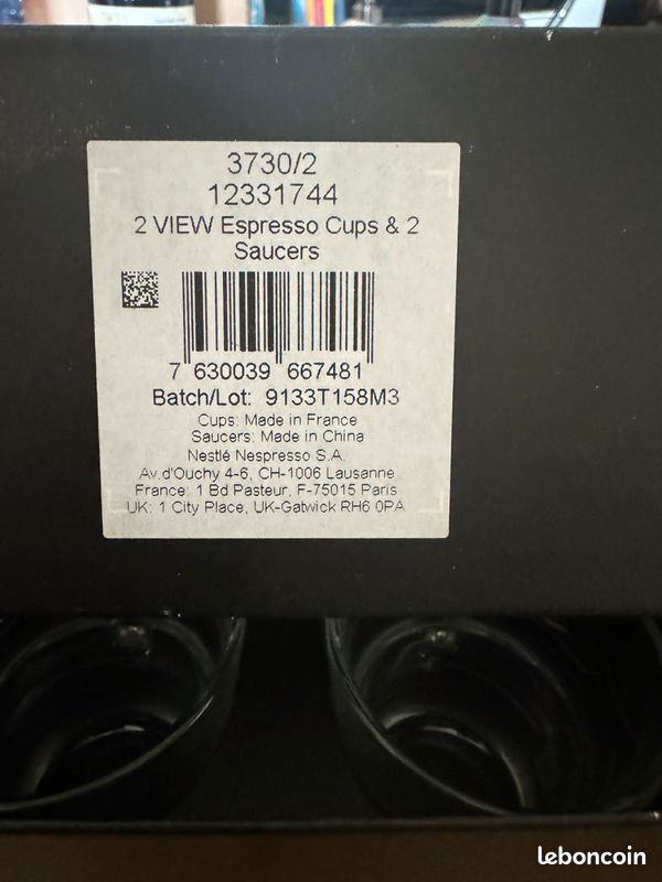 Coffret de 2 tasses Espresso (env. 80 ml) neuves (image 3)