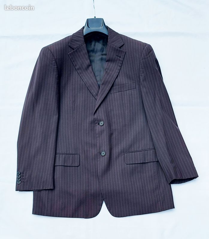 Veste Costume Homme Vintage Bayard 100% Laine - Taille FR 50/52, Doublure Satin, Très Bon état