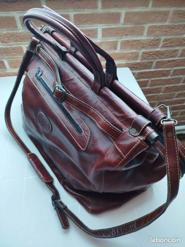 Sac Diligence Nicsay En Cuir - Style Vintage - Occasion