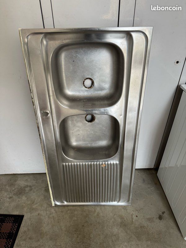 Évier double bacs inox (image 1)