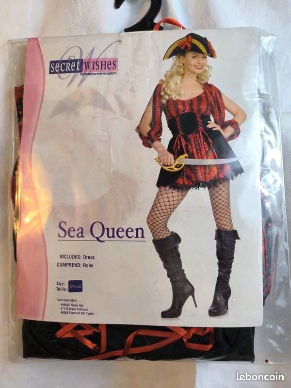 Déguisement Halloween adulte femme pirate sexy taille XS costume cosplay (image 3)