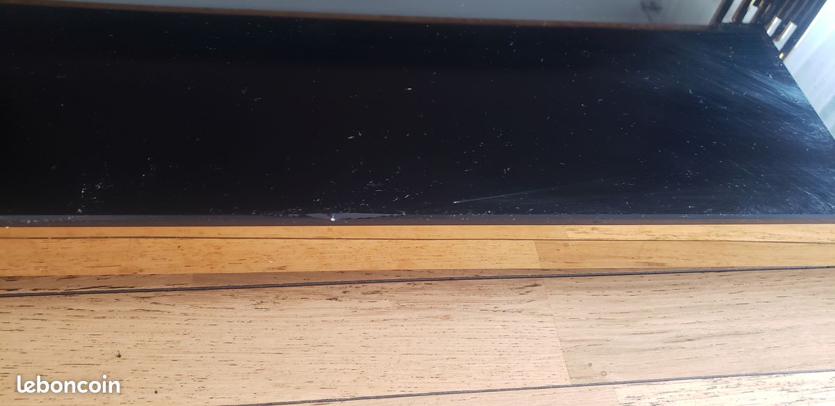 Table basse verre noir métal doré (image 6)
