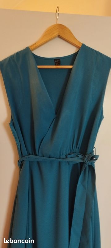 Robe longue verte sans manches, T 40 (image 2)