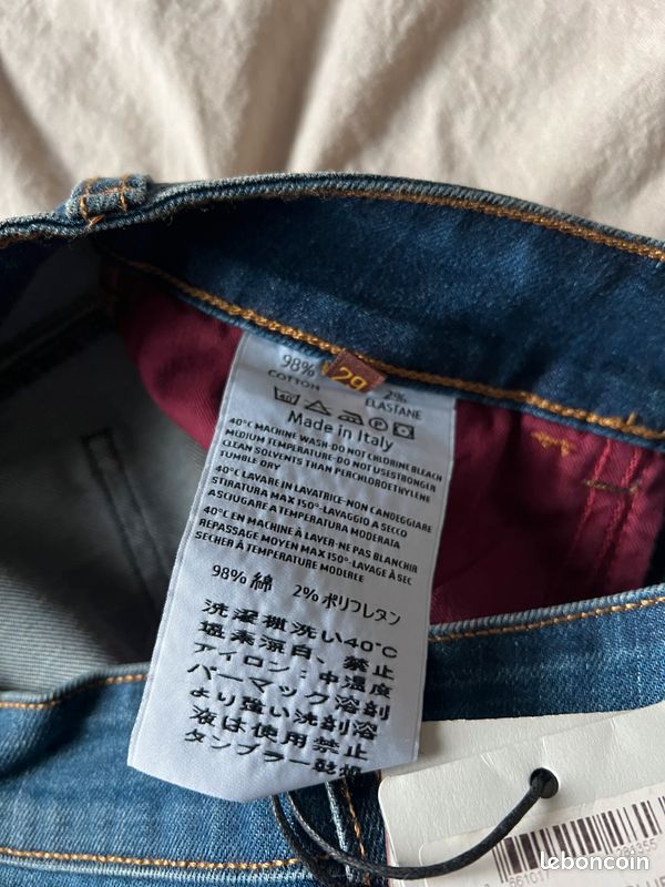 SALOPETTE LONGUE EN DENIM ÉTIQUETTE - Bleu | France