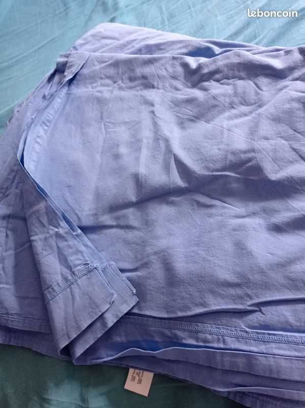Drap lit 1 personne bleu (image 1)