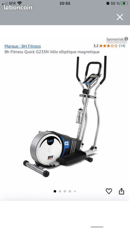 Vélo elliptique magnétique BH quick g233n Sport Plein air