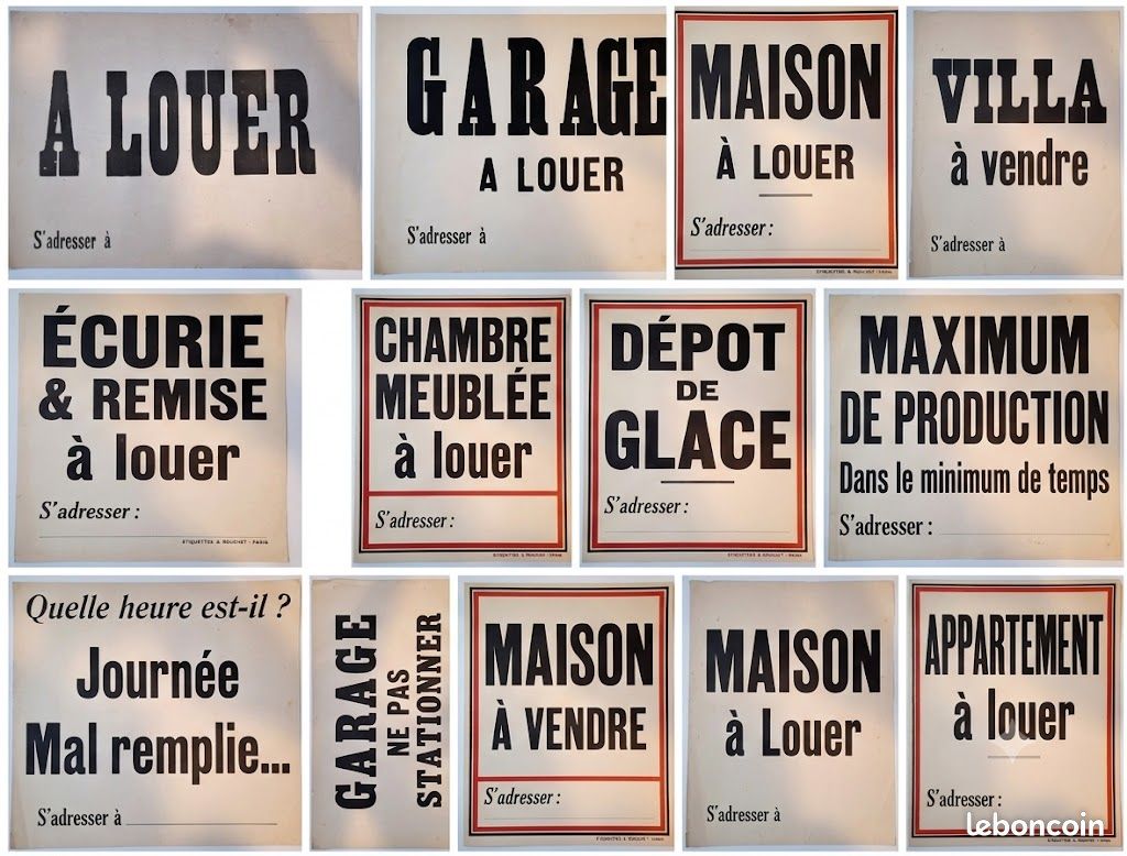 Lot exceptionnel et rare de 29 affiches différentes vintage authentiques - Signalétique ancienne (image 7)