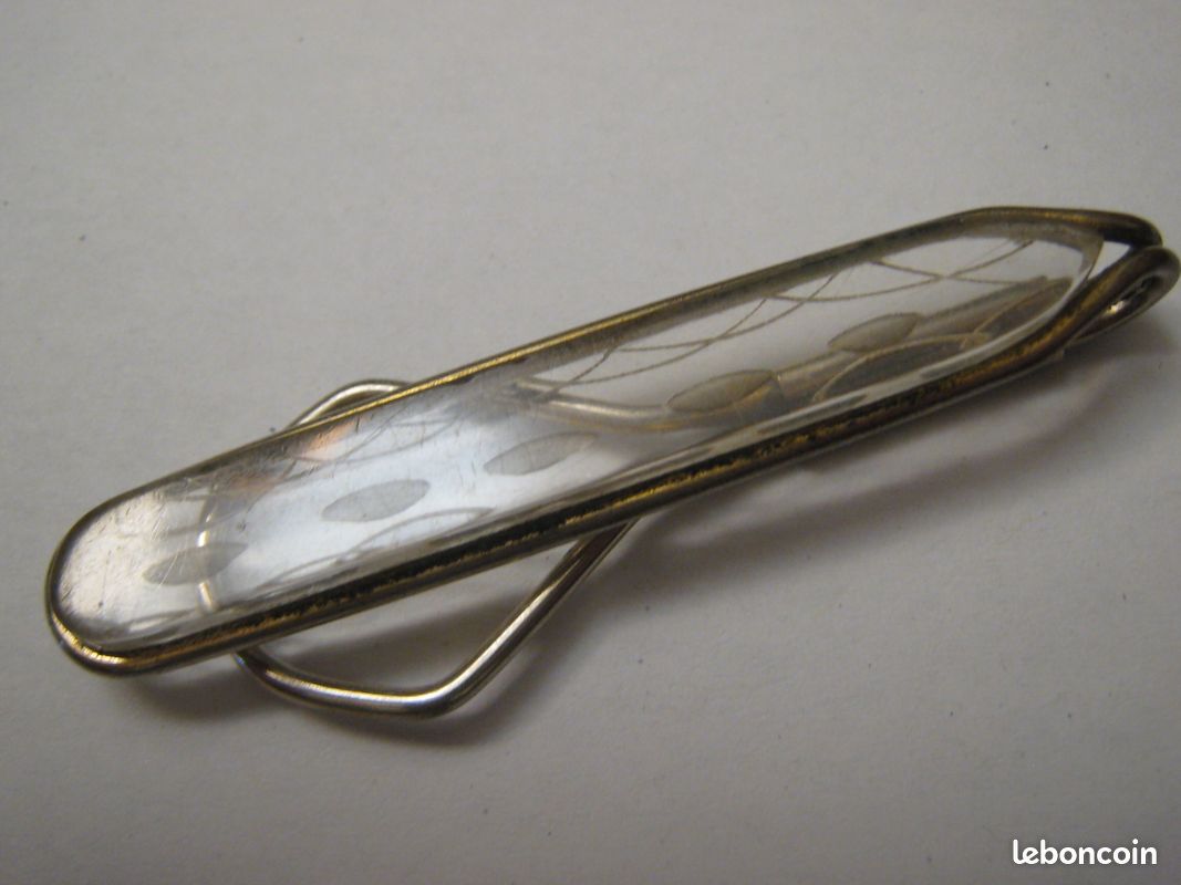 Pince à cravate vintage en métal fixe pour homme