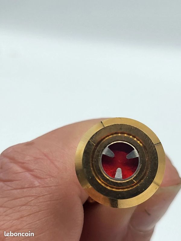 XA –Boutons de Manchette Vintage Plaqué Or Pierre Rouge Grenat (image 4)