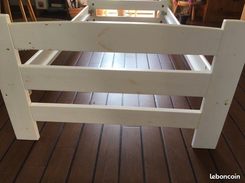Lit bois massif sommier et matelas (image 2)