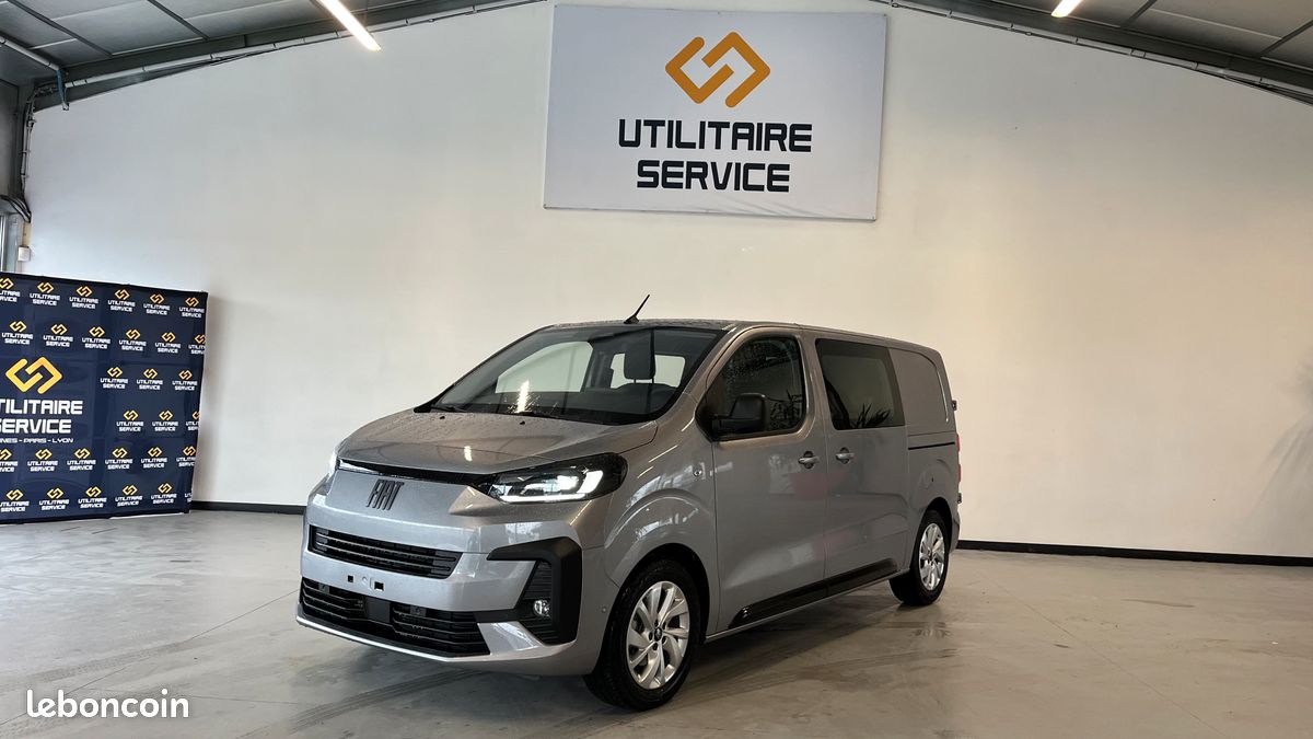 31 990 HT - FIAT SCUDO M CABINE APPROFONDIE 5 PLACES 2.0 180 CV boite automatique eat-8 pack premium connect GRIS ACIER / neuf / tva recuperable (image 1)