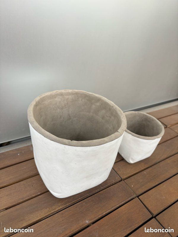 2 pots en terre blanc (image 3)