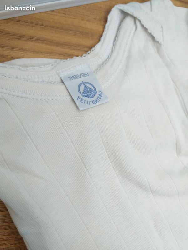 Lot de 2 bodies petit bateau 3 mois manches longues body portés par 2 bébés (image 3)