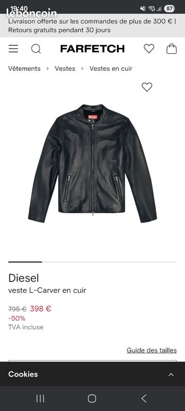 Veste DIESEL Neuve Avec étiquettes - Taille L - Dans Son Emballage D'origine