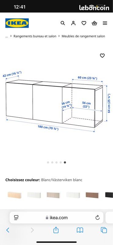 Bahut , buffet , combinaison BESTA IKEA (image 2)