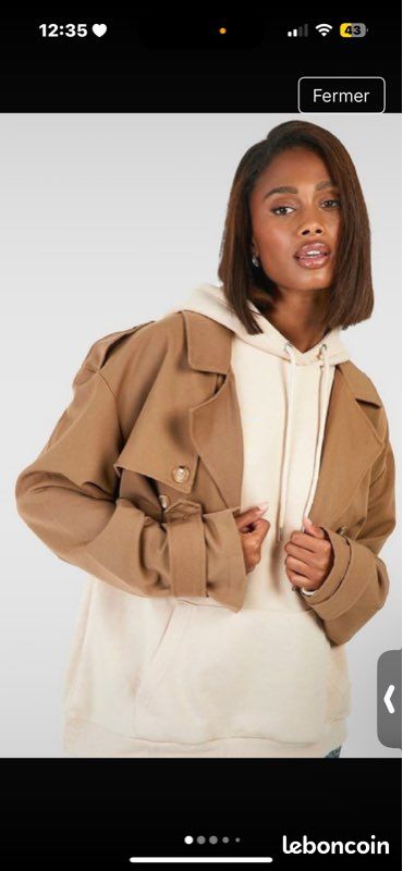 Trench court boohoo valeur 49,99 neuf avec étiquette Vêtements