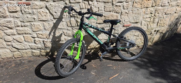 VTT Enfant 20 Pouces 6 Vitesses – Suspension Avant, Freins Disque, Cadre Solide – Vert, Pour Garçons Et Filles
