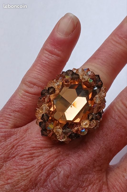 Bague en perles de cristal de swarovski (image 4)