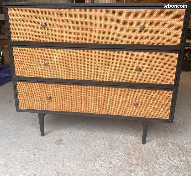 Commode Bois Massif Cannage (image 1)