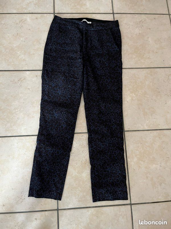 Pantalon Sud Express Léopard Bleu foncé (image 1)