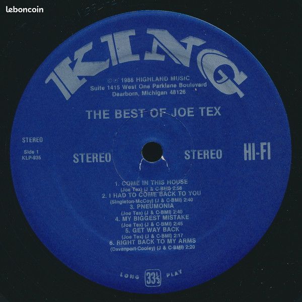 Joe Tex - The Best Of Joe Tex (LP, Comp, RE) (image 2)