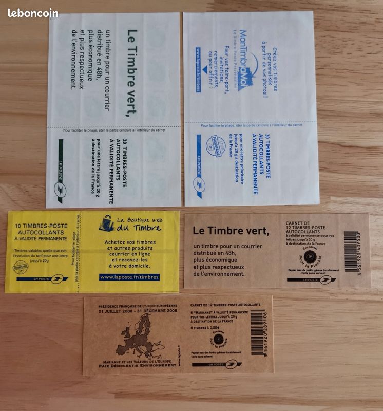 France Lot 100 Timbres Lettres Vertes 20g Validités Permanentes