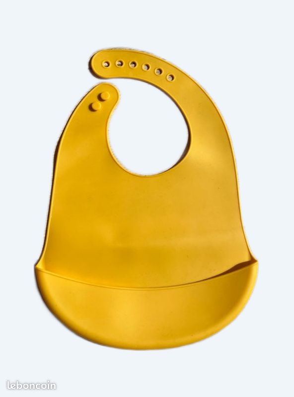 Bavoir bébé en silicone jaune (image 1)