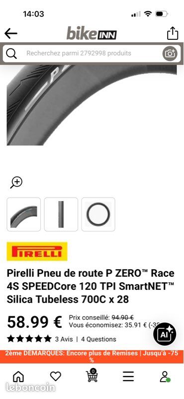Pneu tubeless Pirelli P Zero Race 28 mm 4s (4 saisons) (image 2)