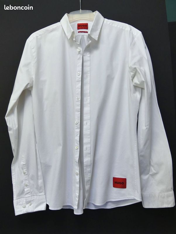 Chemise HUGO BOSS Homme, Slim, blanche, Taille L, TBE Vêtements
