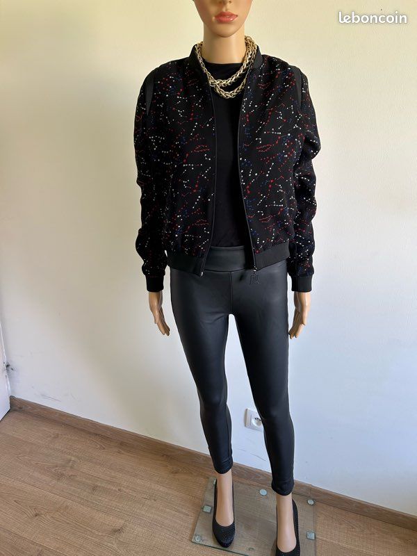 Veste Femme Caban Kaporal Taille XS - Noire, 47% Laine, Occasion Très Bon état