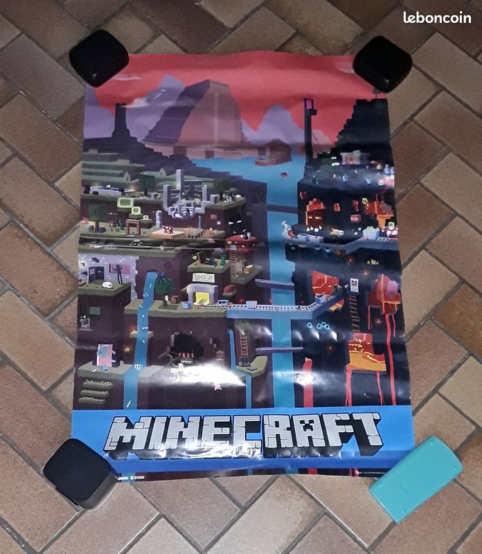 Poster roulé MINECRAFT (d'environ 91 cm sur 61 cm) (image 1)