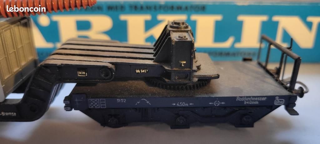 Wagon surbaissé Märklin H0 4617 SSI 53 Transformo-Union de la DB sans
