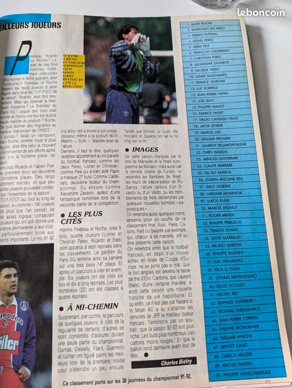 Magazine Onze Mondial N°7 – Août 1989 – OM Jean-Pierre Papin Vintage