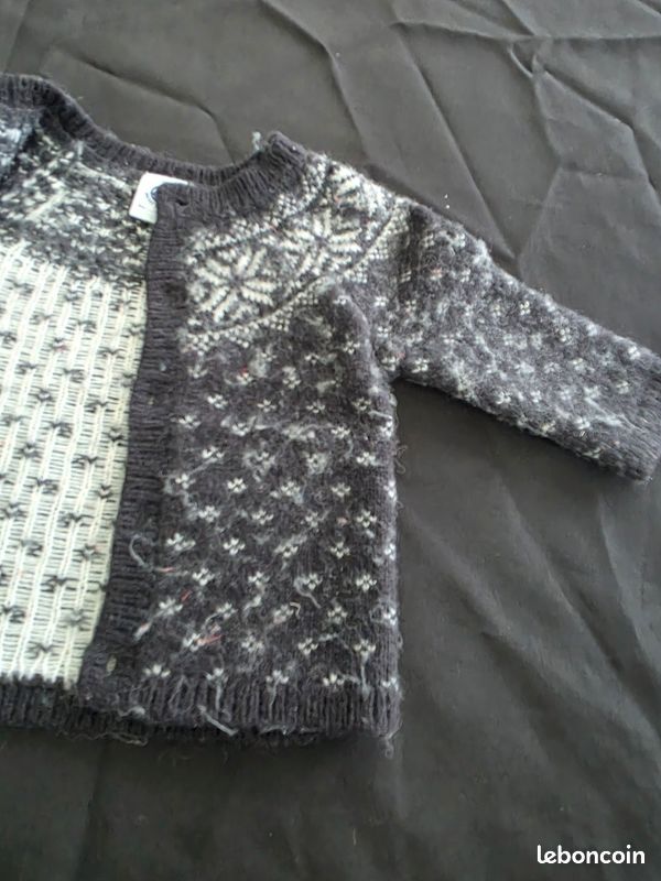 Gilet / Cardigan motif nordique Petit Bateau 12 mois (image 4)